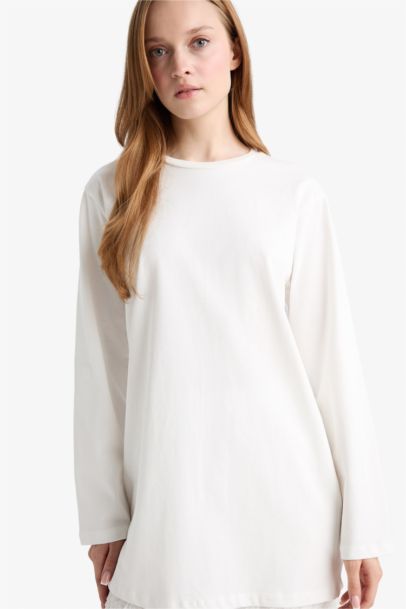 Regular Fit Crew Neck Long Sleeve Tunic