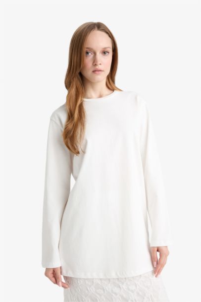 Regular Fit Crew Neck Long Sleeve Tunic