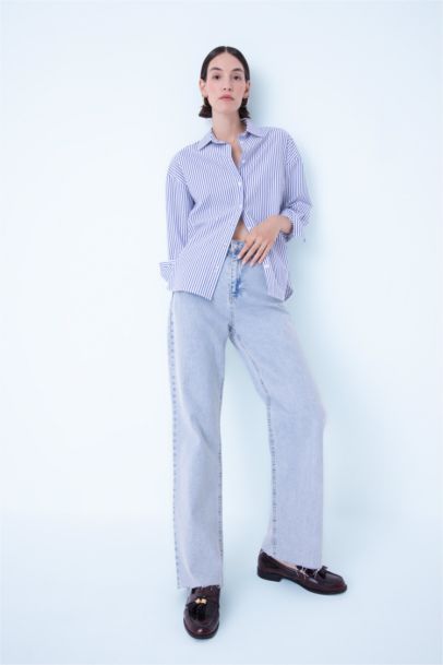 قميص ردن طويل بوبلين اوفر سايز