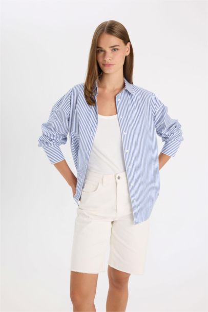 قميص ردن طويل بوبلين اوفر سايز