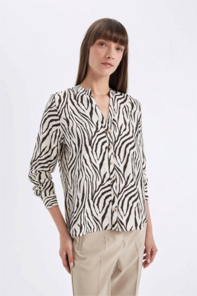 Regular Fit Patterned Button Closure Long Sleeve Shirt