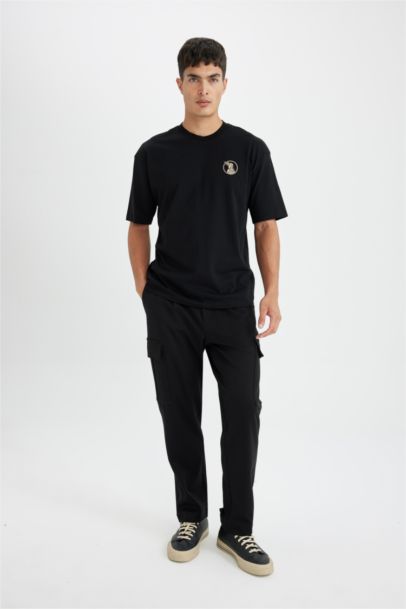 Oversize Fit Crew Neck Back Printed T-Shirt