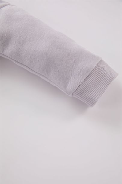 Girl Baby Collar Button-down Sweatshirt