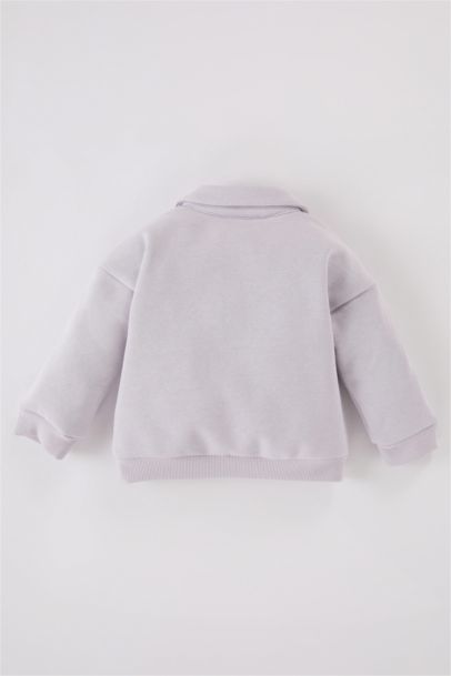 Girl Baby Collar Button-down Sweatshirt