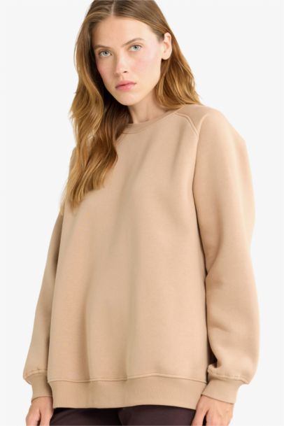 Oversize Loose Fit Basic Thick Fabric Sweatshirt