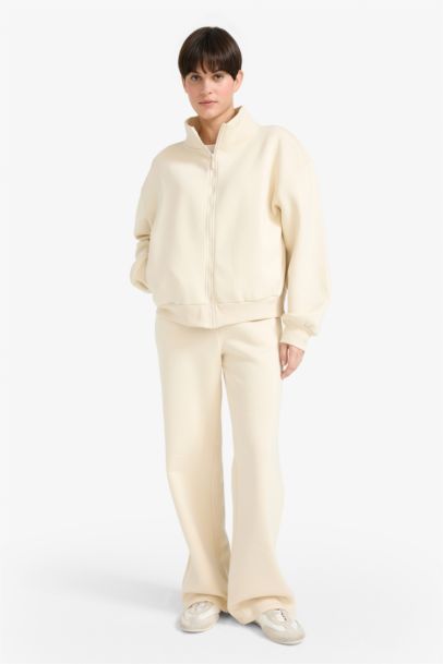 بنطلون قماش بيزك قصة مستقيمة تقيل