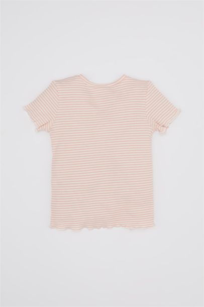 تيشيرت مخطط بناتي نص ردن