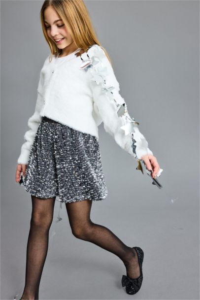 Yılbaşı Temalı Payetli Etek Kız Çocuk