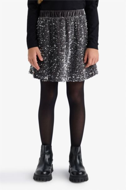 Yılbaşı Temalı Payetli Etek Kız Çocuk