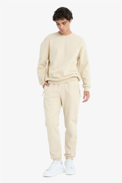 Slim Fit Zippered Pique Sweatpants