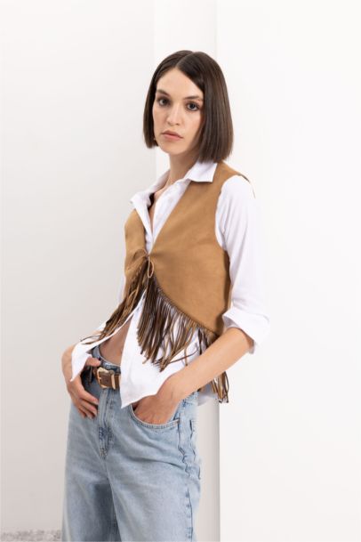 Cowboy Model Tassel Suede Vest