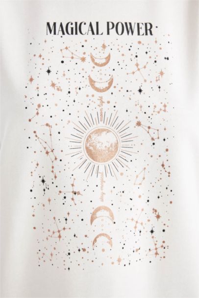 سويت شيرت كاجوال رقيق مطبوع قصة مريحة