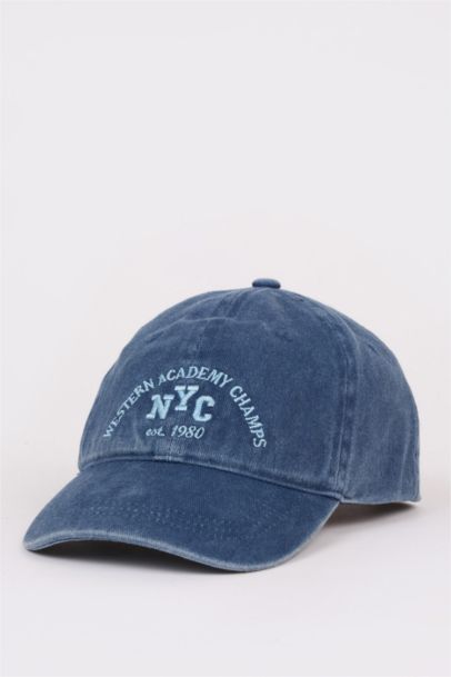 Boy Embroidered Cotton Denim Cap