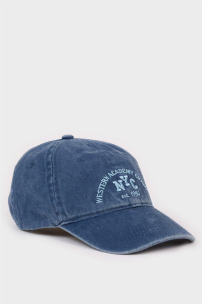 Boy Embroidered Cotton Denim Cap