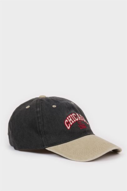Boy Embroidered Cotton Denim Cap