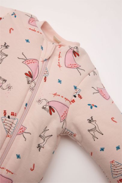 Grenouillère imprimée de fleurs à coupe régulière et col rond