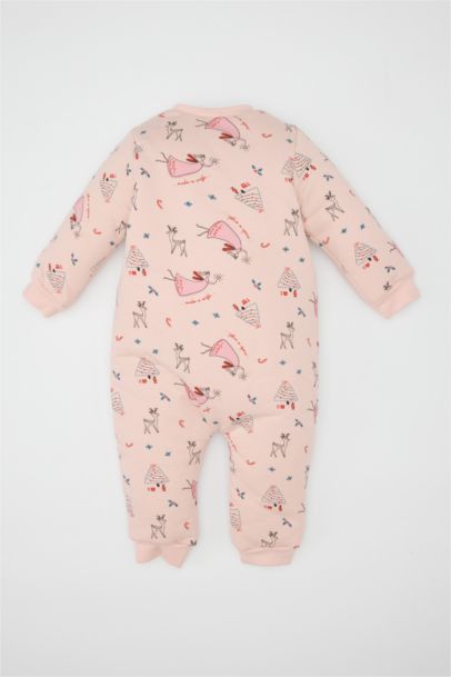 Grenouillère imprimée de fleurs à coupe régulière et col rond