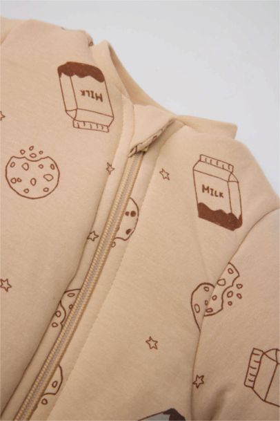 Grenouillère en coton zippée à motifs pour nouveau née Fille