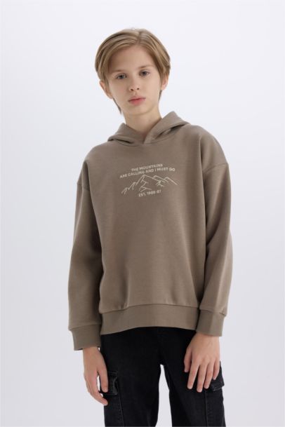 Boy Oversize Fit Printed Hoodie