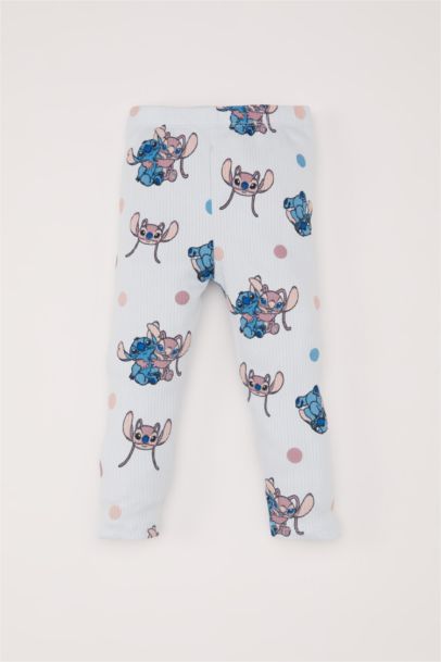 طقم بيجاما بيبي بناتي مضلع قصة عادية من Lilo & Stitch - قطعتين