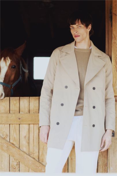 Slim Fit Dar Kesim Astarlı Düğmeli Cepli Kemerli Mevsimlik Baharlık Trençkot