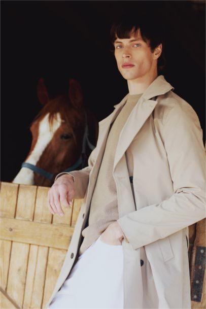 Slim Fit Dar Kesim Astarlı Düğmeli Cepli Kemerli Mevsimlik Baharlık Trençkot