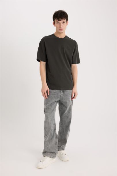 Boxy Fit Crew Neck Printed Short Sleeve T-Shirt