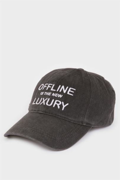 Woman Embroidered Cotton Denim Cap