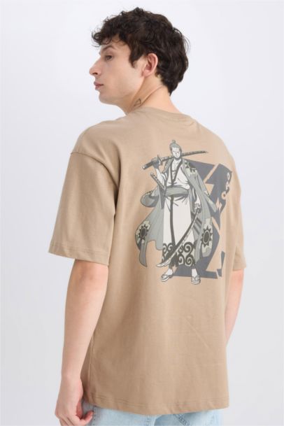 Boxy Fit One Piece  Crew Neck Printed Short Sleeve T-Shirt