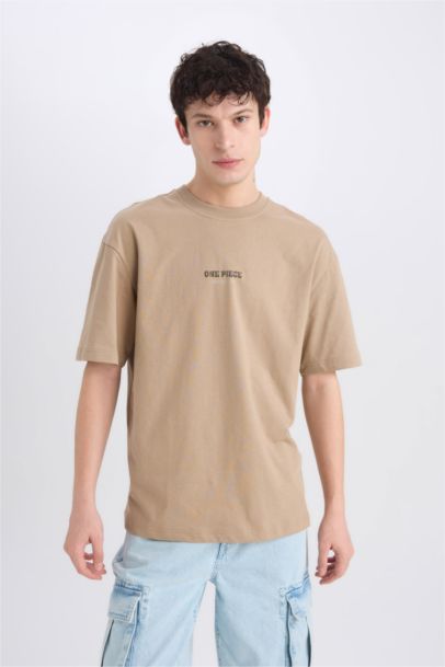 Boxy Fit One Piece  Crew Neck Printed Short Sleeve T-Shirt