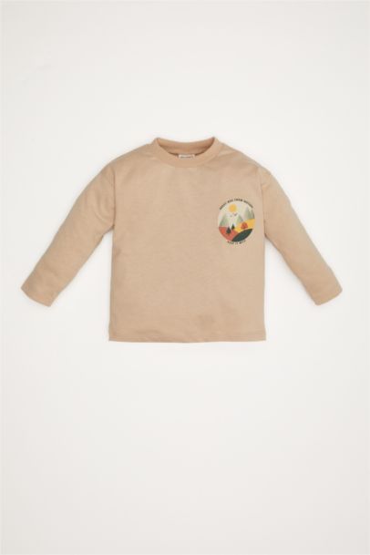 T-Shirt à Manches Longues à imprimé Nature et Col Rond pour BéBé Garçon