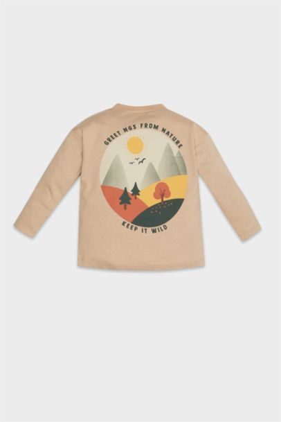 T-Shirt à Manches Longues à imprimé Nature et Col Rond pour BéBé Garçon