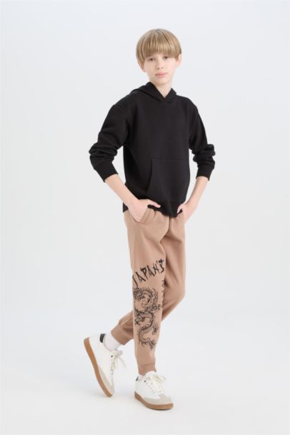 Boy Standard Fit Waist Elastic Thick Jogger Sweatpants