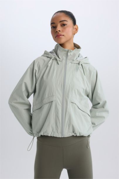 Hooded Zippered Thin Waterproof Jacket