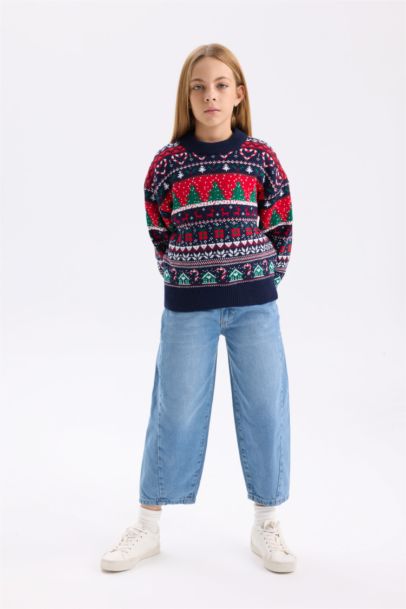 Pul en tricot à col rond Coupe régulière pour Fille