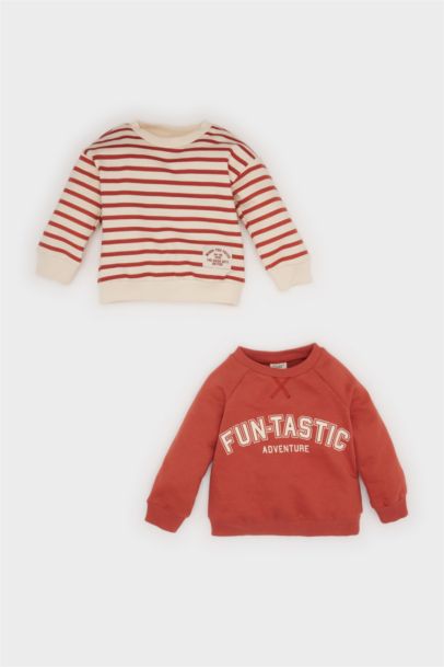 Lot de 2 Sweatshirts imprimés à Col rond et Coupe régulière pour Bébé Garçon