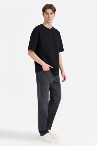 Boxy Fit Crew Neck Printed Short Sleeve T-Shirt