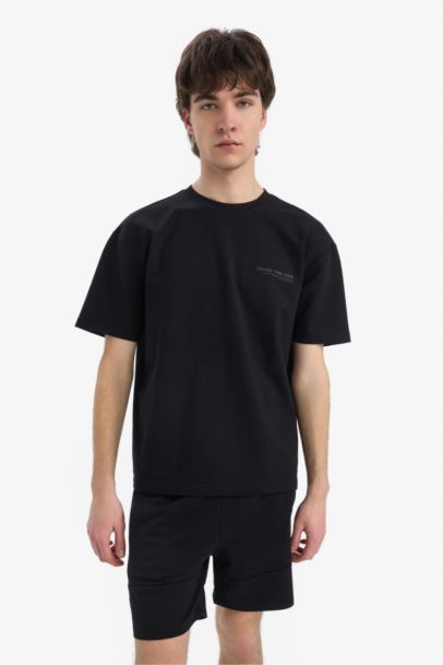 تيشيرت نص كم تقيل اوفر سايز مطبوع