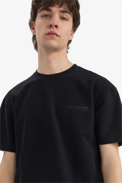 تيشيرت نص كم تقيل اوفر سايز مطبوع