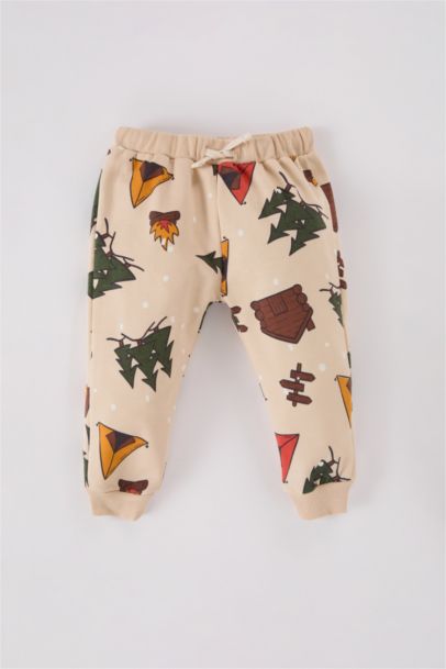 Ensemble de sweat-shirt imprimé Nouvel An à col rond et pantalon à taille élastique pour Bébé garçon