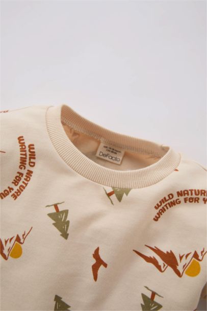 Ensemble de Sweatshirt imprimé et Pantalon à taille élastique pour BéBé Garçon