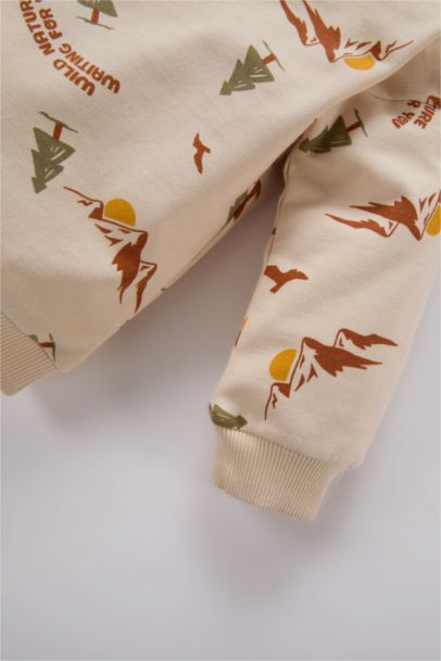 Ensemble de Sweatshirt imprimé et Pantalon à taille élastique pour BéBé Garçon