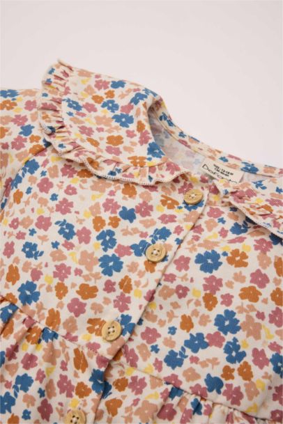 Baby Girl Long Sleeve Ruffle Floral Dress