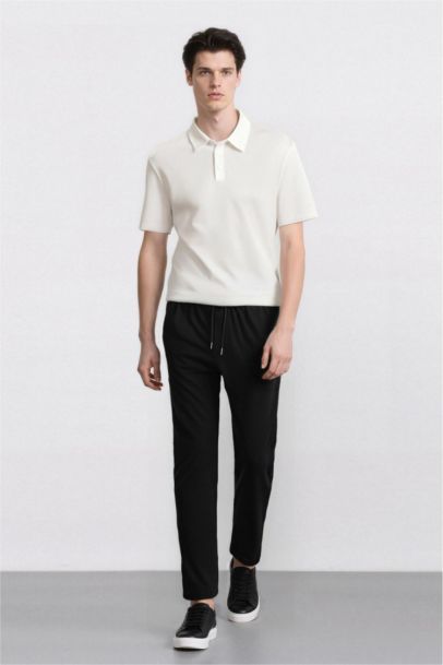 بنطلون سادة محبوك جوجر فيت