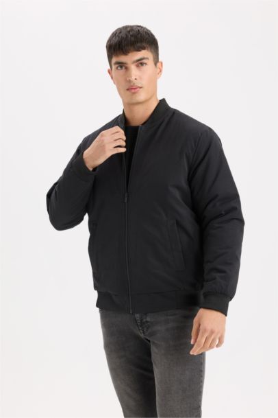 Waterproof College Collar Zippered Double Pocket Light Thin Bomber Jacket