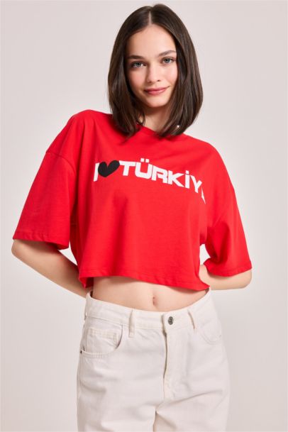 Oversize Fit Printed Short Sleeve T-Shirt