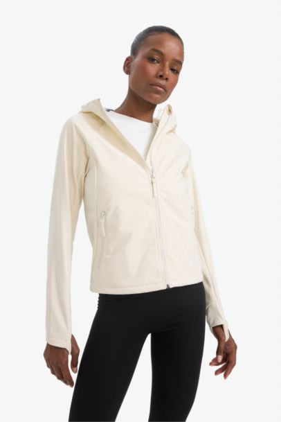 DeFactoFit Regular Fit Hooded Zippered Softshell Waterproof Jacket