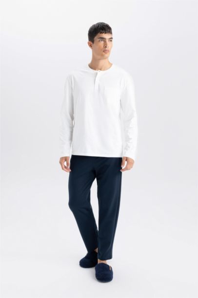 سروال سويت بانتس قماش رقيق سليم فيت بساق بسحاب