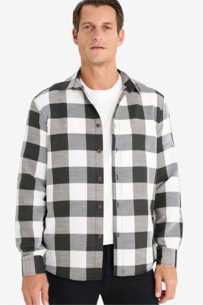 قميص ردن طويل قطن قصة عادية بياقة بولو