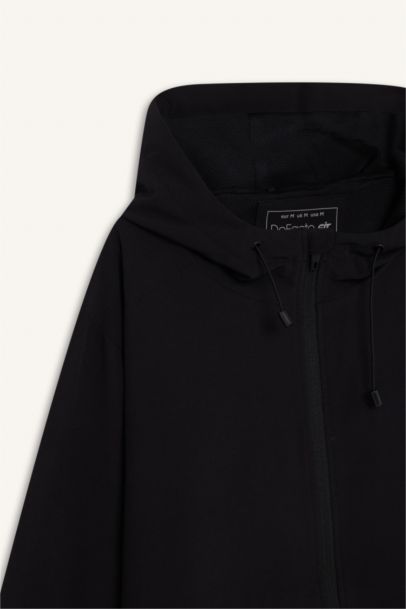 Su İtici Regular Fit Kapüşonlu File Astarlı Fermuarlı Mevsimlik Baharlık Yağmurluk Mont